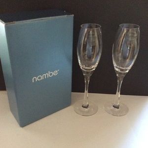 Nambe Twist 6 oz. Champagne Flutes – New In Box